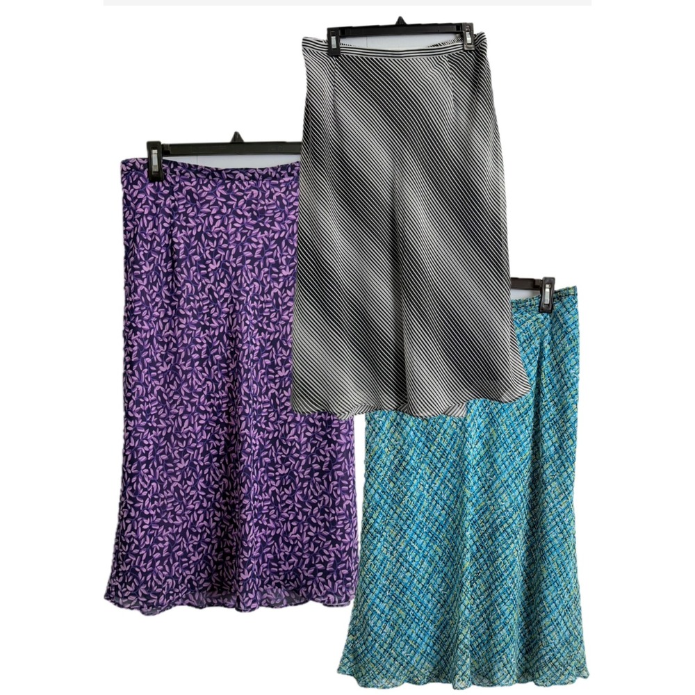 Vintage Lot of 3โ Venezia Jeans Womens L Midi Skirts Chiffon A-Line Floral Y2K
